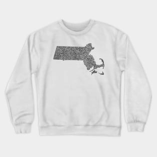 Massachusetts Map Design Crewneck Sweatshirt